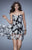 La Femme - 23509 Strapless Illusion Floral Cocktail Dress In Black and White