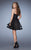 La Femme - 23533 Lovely Layered Strapless Short Dress In Black