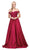 Dancing Queen - Embroidered Off Shoulder A-Line Prom Gown 2355 In Red