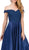 Dancing Queen - 2355 Embroidered Off Shoulder A-Line Prom Gown in Blue