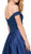 Dancing Queen - 2355 Embroidered Off Shoulder A-Line Prom Gown in Blue