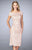 La Femme - 23552 Bedazzled Lace Cocktail Dress In Pink Blush