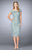 La Femme - 23552 Bedazzled Lace Cocktail Dress In Blue Pearl
