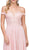Dancing Queen - 2357 Beaded Off Shoulder Chiffon Prom Dress in Pink