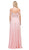 Dancing Queen - 2357 Beaded Off Shoulder Chiffon Prom Dress in Pink