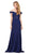 Dancing Queen - 2358 Jewel Ornate Lace Bodice Off Shoulder Prom Gown in Blue