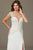 Jovani - Dainty Lace with Cap Sleeves Illusion Sheath Gown 98634 in White