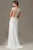 Jovani - Dainty Lace with Cap Sleeves Illusion Sheath Gown 98634 in White