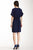 Muse - M1814M Short Sleeve V-neck Sheath Dress in Blue