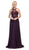 Dancing Queen - 2369 Embroidered Sheer Halter Chiffon Prom Dress in Purple