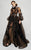MNM Couture - 2369 Collared Sheer Illusion Evening Gown in Black