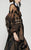 MNM Couture - 2369 Collared Sheer Illusion Evening Gown in Black
