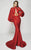 MNM Couture - 2373 Sultry Cutout Sleeved Evening Gown in Red
