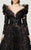 MNM Couture - 2378 Long sleeved Lace Sequined Evening Gown in Black