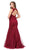 Dancing Queen - 2380 Beaded Lace Bateau Mermaid Dress In Red
