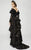 MNM Couture - 2389 Long sleeved Lace Sequined Structured Evening Gown in Black