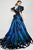 MNM Couture - Ruched Plunging Printed Long Gown 2390