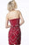 Jovani - 2394 Beaded Corset Strapless Cocktail Dress In Red and Silver