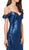 Dancing Queen - 2398 Sequined Fitted Draped Straps Prom Gown in Blue
