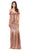 Dancing Queen - 2398 Sequined Fitted Draped Straps Prom Gown