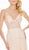 Ashley Lauren - 1459 Sparkly Beads and Sequins Sheer Evening Dress In Pink and Neutral