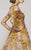 MNM Couture - 2401 Sheer Embroidered Floral A-line Dress in Orange and Neutral