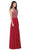 Dancing Queen - 2402 Bead Embellished Halter Evening Dress in Red