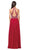 Dancing Queen - 2402 Bead Embellished Halter Evening Dress in Red