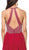 Dancing Queen - 2402 Bead Embellished Halter Evening Dress in Red