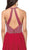 Dancing Queen - 2402 Bead Embellished Halter Evening Dress in Red