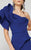 MNM Couture - 2402 Ruffled Asymmetrical Mermaid Dress in Blue