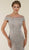 Rina Di Montella - RD2403 Lace Applique Illusion Bateau Sheath Gown in Silver and Neutral