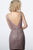 Jovani - 2403 Embellished Deep V-neck Sheath Dress In Pink