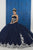 LA Glitter - 24045 Beaded Lace Sweetheart Glitter Tulle Ballgown In Blue
