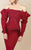 MNM Couture - 2408 Ruffled Long Sleeve Mermaid Gown in Red
