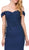 Dancing Queen - 2409 Beaded Lace Off The Shoulder Sheath Prom Dress In Blue 