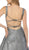 Nox Anabel - C240 Glimmering Square Neck Strappy Back A-Line Gown In Gray and Silver
