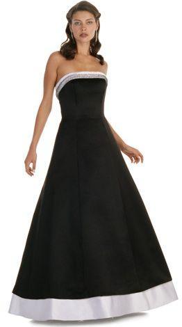 Alexia Designs - 2410 Two-Toned Strapless A-Line Dress In Black and White