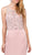 Dancing Queen - 2411 Bedazzled Illusion Halter Sheath Prom Dress In Pink