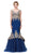 Dancing Queen - 2413 Lace Appliqued Portrait Mermaid Prom Gown