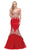 Dancing Queen - 2413 Lace Appliqued Portrait Mermaid Prom Gown