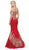 Dancing Queen - 2413 Lace Appliqued Portrait Mermaid Prom Gown