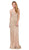 Dancing Queen - 2415 Sleeveless Metallic Sheath Prom Gown In Gold