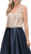 Dancing Queen - 2416 Jeweled V-neck A-line Prom Dress In Blue