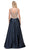 Dancing Queen - 2416 Jeweled V-neck A-line Prom Dress In Blue