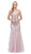 Dancing Queen - 2418 Beaded V-Neck Tulle Prom Dress in Pink