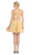 Eureka Fashion - 2420 Beaded Sweetheart Charmeuse/Mesh A-line Dress in Gold