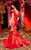 MNM Couture - 2421A Gilt Ornate Lustrous Kimono Mermaid Gown In Orange