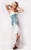 I39898 Dress in Ivory/Turquoise
