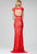 Two-Piece Floral Beaded Cap Sleeve Bateau Neck Sheath Dress 24241